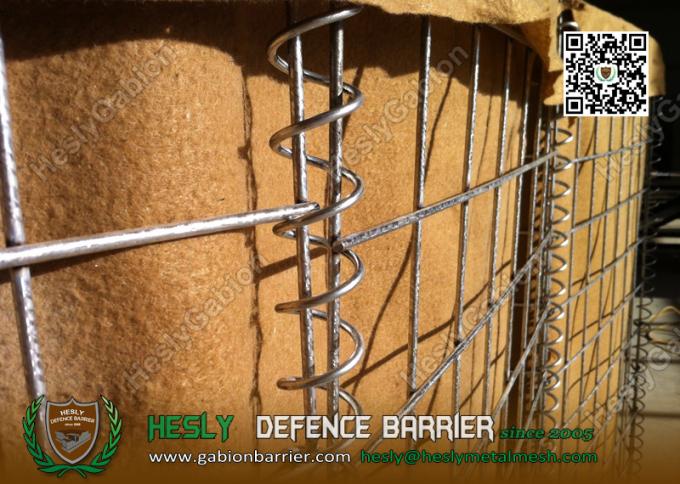 Military Gabion Barrier with beige geotextile