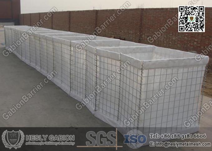 Welded Gabion Barrier with White Geotextile
