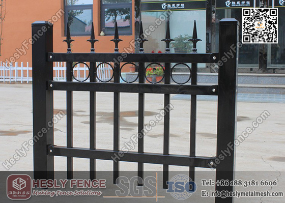 China 1.8m X 2.1m Ornamental Welded Metal Fence Panels with Black Color PVC coated supplier