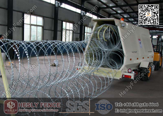 China HESLY Military Rapid Deployment Riot Razor Barrier Trailor System supplier
