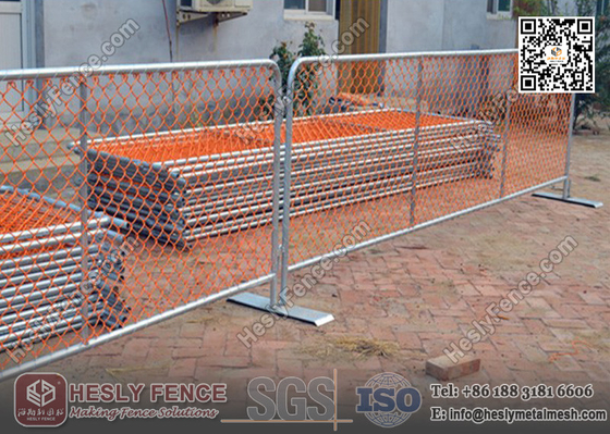 China 1.1m Height X 2.5m Width Orange Color PVC Coated Chain Link Tempoary  Fencing Panels AS4687-2007 supplier