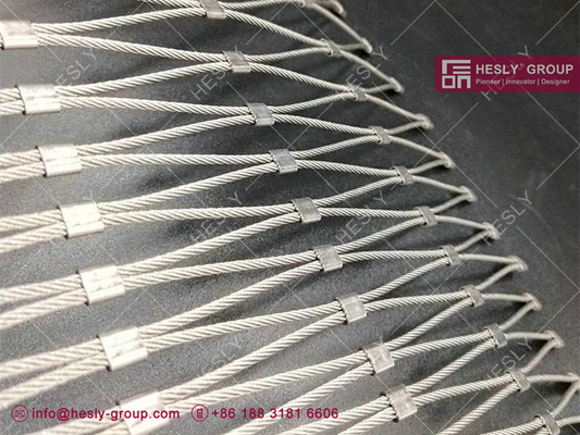 China AISI316 2.4mm Dia. 90X90mm Mesh Opening Stainless Steel Helideck Safety Net supplier