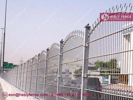 China 868 Decorative Double Wire Mesh Fencing, 1.8m high, 50X200mm aperture, Ball Top Post supplier