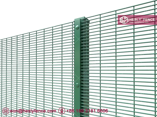 China Green Powder Coated Clear VU Mesh Fence | 358 Anti-climb Mesh | Anti-cut | 8 Gauge | HeslyFence China factory sales supplier