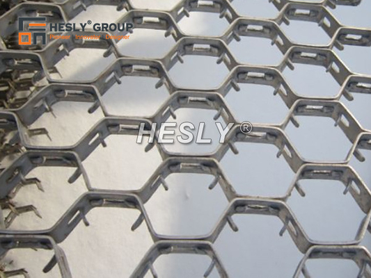 China 410S Hex Metal Mesh for refractory lining, 48mm hexagonal hole, 3'X3', China MANUFACTURER supplier