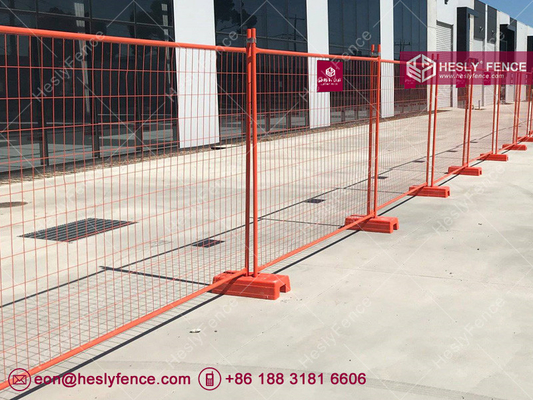 China Orange Powder Coated Temporary Fencing Panels, 2.1m high, 2.4m width, China Metal Fence Factory supplier