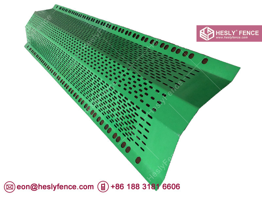 China Single Peak Wind Break Barriers for Wind and Dust Control Fence | 1.5mm thickness | 300mm width | Powder Coated supplier