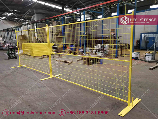 China 6ft X 8ft Movable Temporary Fence Panels | Powder Coated Yellow Color | High Visible | HeslyFence _ China supplier