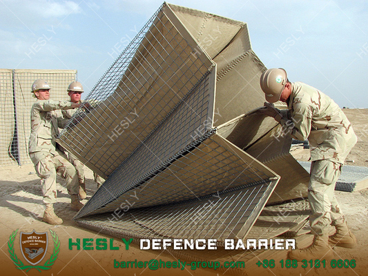 China Military Sand Barrier for bunker, Guard Post, HESCO defensive barriers lined with geotextile supplier