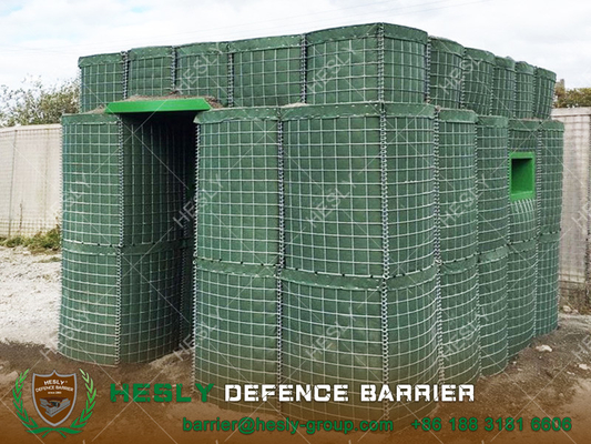 China HESCO Barrier Mil units, Recoverable Defence Barrier lined with heavy duty geotextile, Green Color supplier