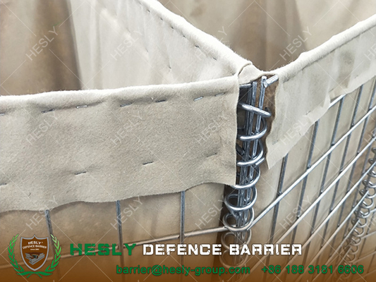 China Somalia UN Peace keeping Defensive Barrier | 1.37m high X 1.06m width | MIL1 unit | tan brown geotextile - HESLY supplier