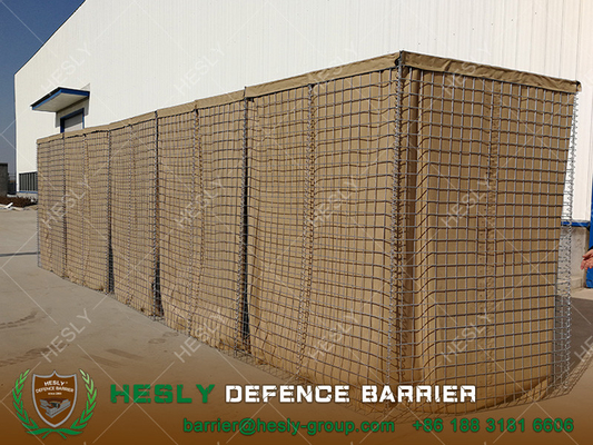 China 2.21m high X 2.13m width Military Defensive HESCO Barrier Mil7 with Beige geotextile  | China HESCO Barrier Supplier supplier