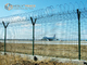 2.8m high Airport Perimeter Security Fence with top Concertina Coil, Anti climb mesh, PVC Coated RAL6005 supplier