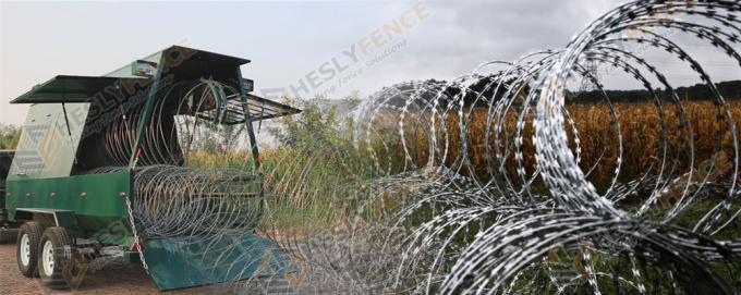 HESLY Military Rapid Deployment Riot Razor Barrier Trailor System