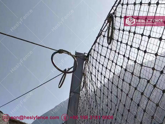 China 250KJ, 4m high Passive Rockfall Protection Barrier System, Galvanized Coated, 4X5m Rope Net, China Factory Direct Sales supplier