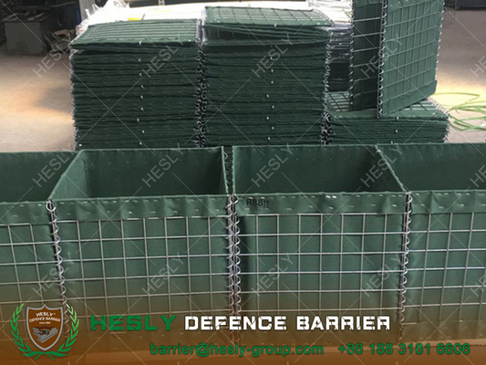 China Military gabion Sand Barrier Wall, 0.61X0.61X3.05m, Olive Green Geotextile Cloth, China Manufacturer supplier