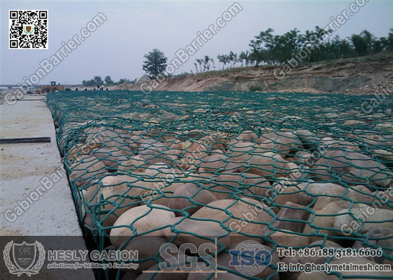 China 80X100mm Green Color PVC Coated Gabion Basket | 2X1X1m supplier