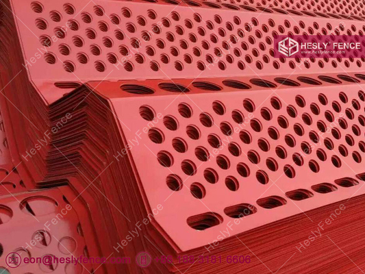 China Wind and Dust Control Fence For Coal Storage | high 6m | Color Red | Perforated Steel Sheet - HeslyFence China supplier
