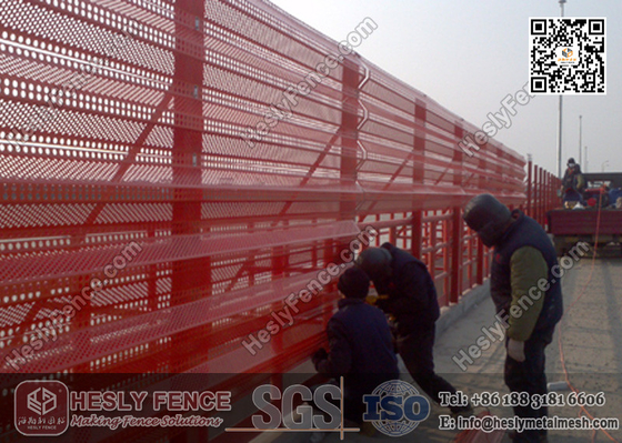 China Red Color Wind Breaker Mesh Panel for opening Coal Storage Area | China Wind Break Panel Exporter supplier