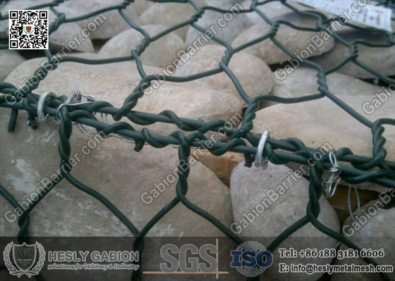 China PVC coated 3.0mm Wire, 8X10cm Hexagonal Gabion Baskets 1.5X1X1m supplier