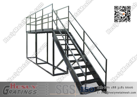 China Ladder platform bar stair galvanized industrial steel stair supplier