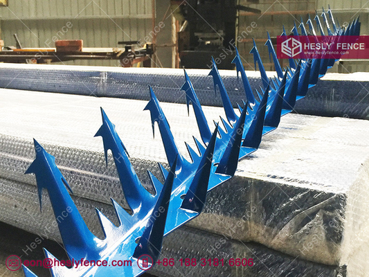China Anti Climb Security Fence Spike Topping | Blue Powder Coated | Tiger spikes - HeslyFence China supplier
