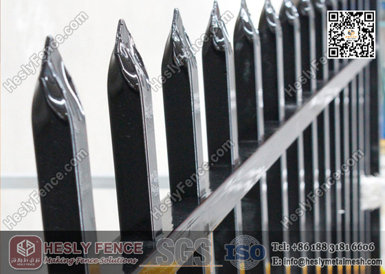 China 2.1m high Steel Picket Fence Powder Coated Black Color  China supplier supplier