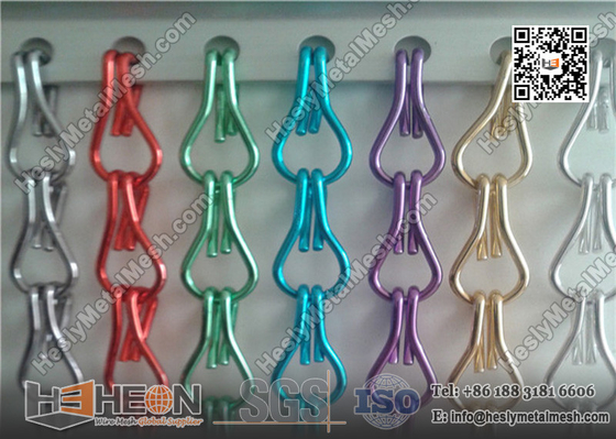 China Colorful Decorative Aluminum Chain Link Curtain 90X210cm supplier