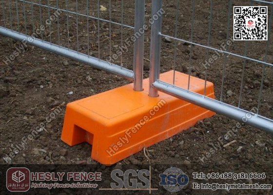China Orange Color Injection Mould Plastic Temporary Fencing Feet | China Temp Fence Feet Supplier supplier