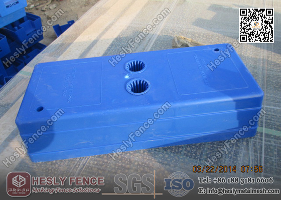 China Blue Color Injection Molding Plastic Temporary Fencing Feet Shell | China Temp Fencing Block Factory supplier