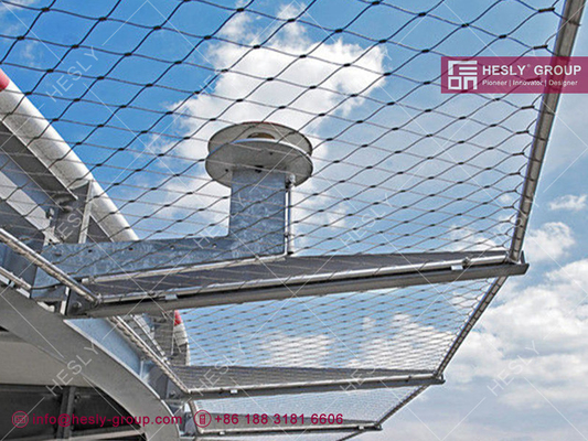 China Stainless Steel Helideck Perimeter Safety Net | 3.0mm cable | 50X50mm hole | Ferrule Mesh - HeslyFence supplier