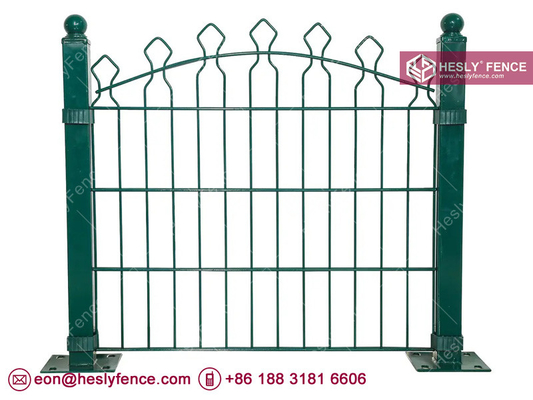 China 868 Decorative Double Wire Fence | High 1530mm | 2m width | SHS60X1.5mm Post | Green RAL6005 | HeslyFence-China supplier