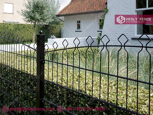 China HESLY 868 Double Wire Garden Fencing | Twin-wire mesh panel | high 1.5mX Width 2.5m | SHS steel post | HeslyFence supplier