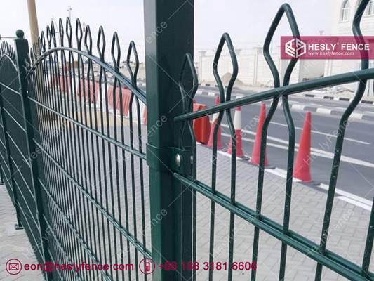 China 868 Decorative Double Wire Mesh Fencing, 1.8m high, 65X200mm aperture, Ball Top Post supplier