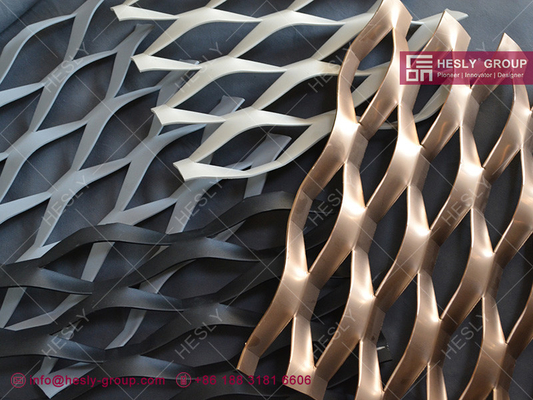 China Architectural Decorative Aluminium Expanded Metal Mesh with colorful oxide coating supplier