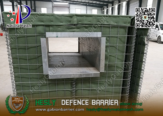 China High 1.37m high Military Defensive Gabion Barrier with Green color Geotextile supplier