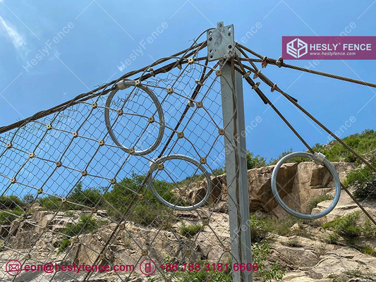 China 1000KJ, 3m high Passive Rockfall Protection Barrier System, Galvanized Coated, 4X5m Rope Net, China Factory Direct Sales supplier