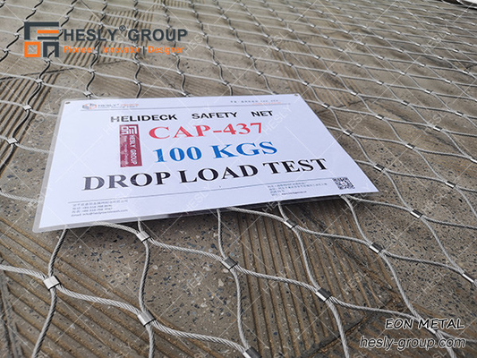 China AISI316 Helideck Safety Net with Frame, 100kgs, 1m height drop load test, CAP 437 standard China manufacturer supplier