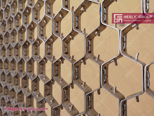 China 3/4&quot; depth, 16ga thickness, 1-7/8&quot; hexagonal hole, 410S Stainless steel Hexmetal - HESLY China Factory sales supplier
