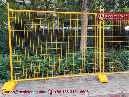 China Yellow Color Temporary Fence System | Standard 2.1mX2.4m | AS4687-2007 | Powder Coated | HeslyFence Brand supplier