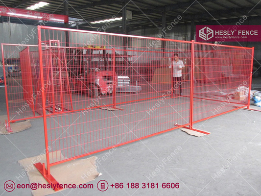 China 8ft Temporary Construction Fencing with 1&quot; square tube frame and high visible RED color supplier