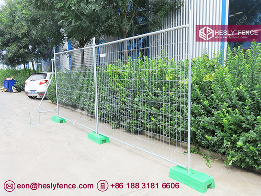 China high 2.0m temporary fence system | Anti-climb Wire mesh filled | Injection Mould Plastic Block | Anping HeslyFence supplier