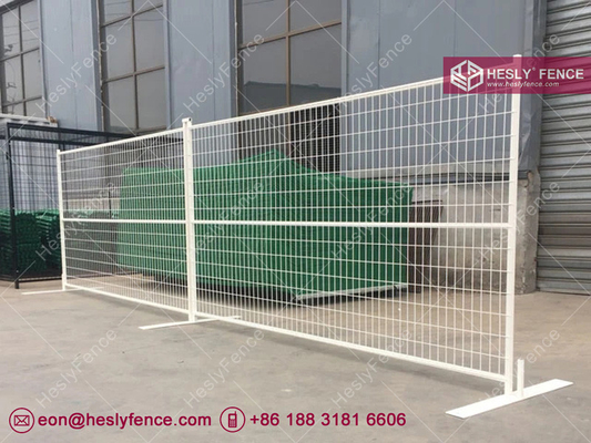 China 6'X9' Temporary Fence system | Powder Coated White Color | 1&quot; frame | 50X150mm wire mesh | HeslyFence, China supplier