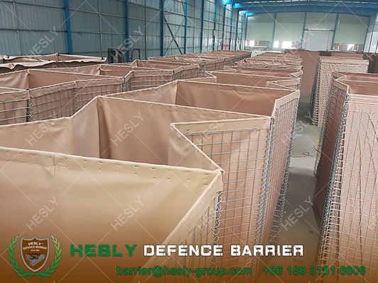 China HESLY Defensive Barriers | MDB10 2.21m high | 5.0mm wire thickness | 3&quot;X3&quot; squre hole | Brown geotextile - HESLY Barrier supplier