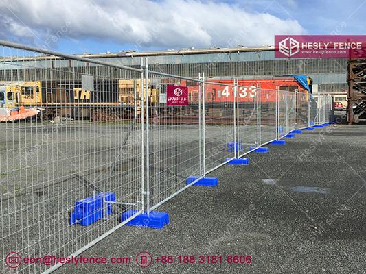 China high 2.0m, width 2.5m Temporary Fence Panels | 42μm galvanised coating | blue plactic feet | HeslyFence _ China supplier