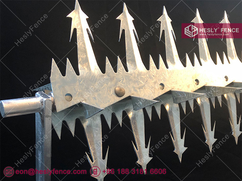 Spiked Razor Shield Rotary Razor Spikes For Perimeter Security Fencing | Anti Climb Wall ...