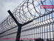 3.5m high Airport Perimeter Fence | with Top concertina razor wire coile | Barbed Wire | Y Post | Dark Green-HeslyFence supplier