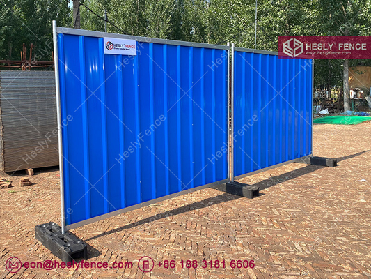 2.1X2.4m Temporary Corrugated Sheet Fencing Red Color | 2.0X2.5m Temporary Construction Hoarding Fence supplier