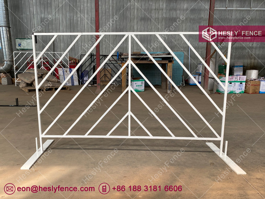 High 1.1m Mod Elite Steel Fence Panel | 6' crowd barrier | black |  | Chevron Fence | Powder White Color, HeslyFence supplier