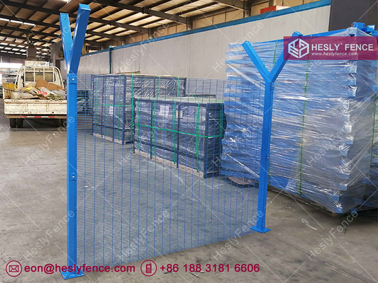 Green Powder Coated Clear VU Mesh Fence | 358 Anti-climb Mesh | Anti-cut | 8 Gauge | HeslyFence China factory sales supplier